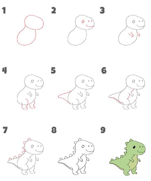 A cute dinosaur Drawing Ideas