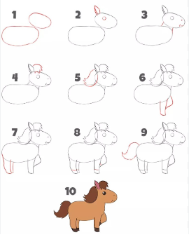 A cute horse Drawing Ideas