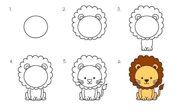 A cute lion Drawing Ideas
