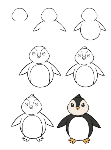 Penguin Drawing Ideas