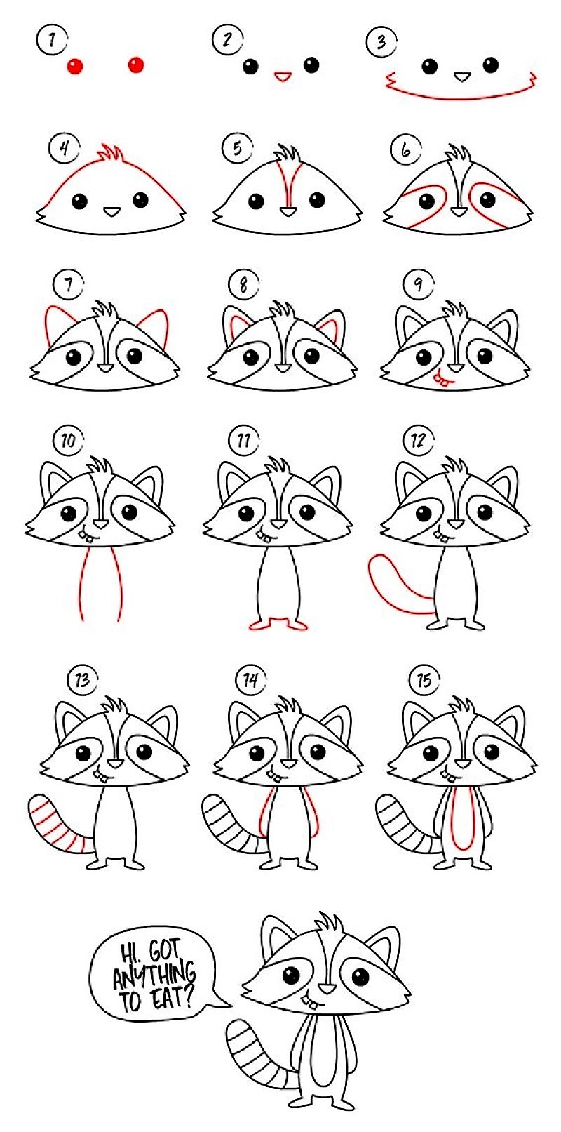 How to draw A Raccoon Idea 14
