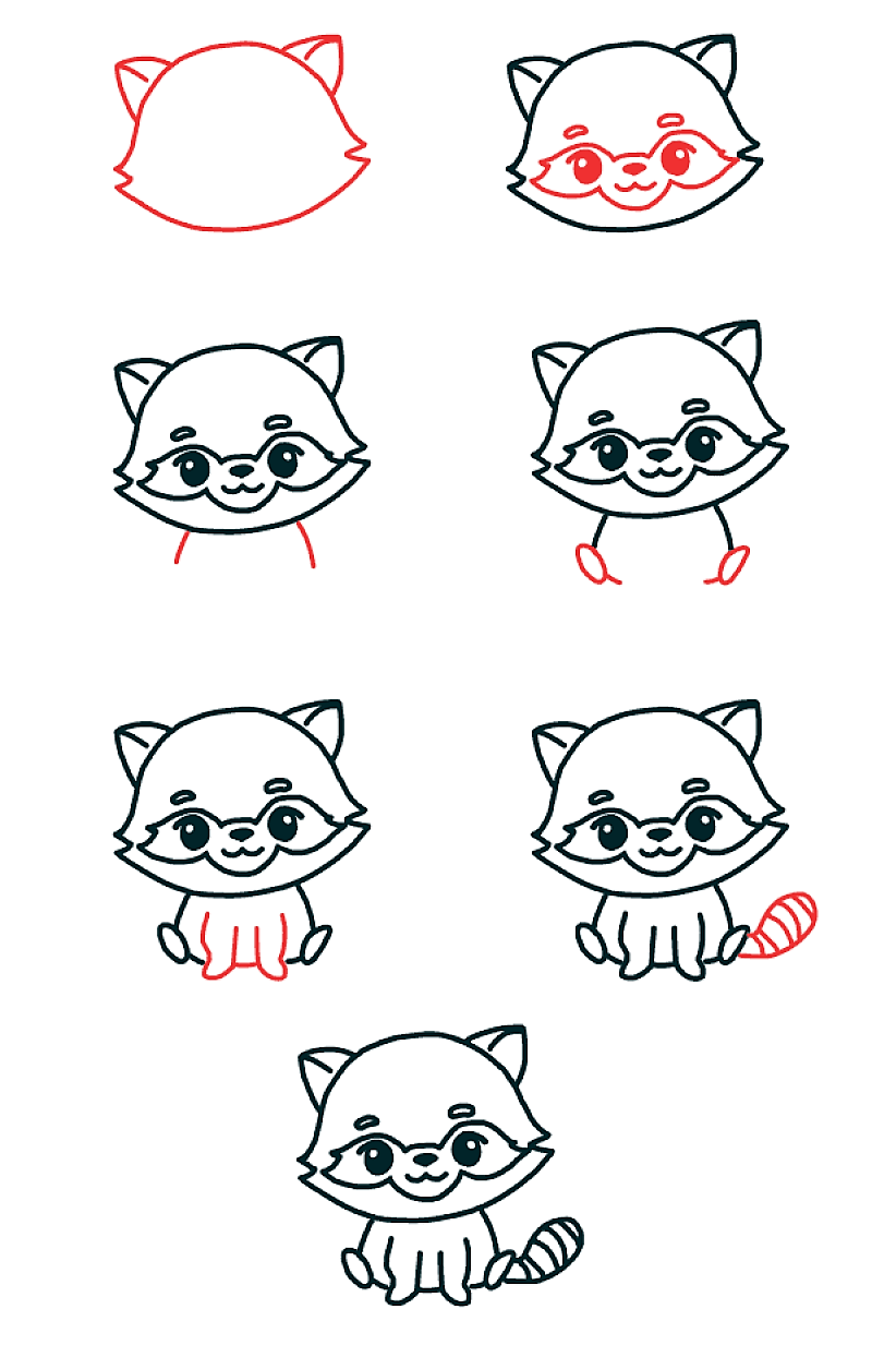 How to draw A Raccoon Idea 17