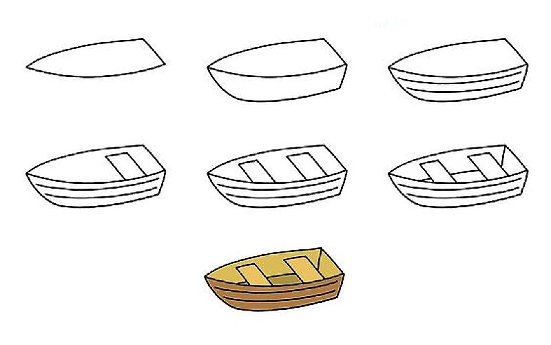 How To Draw A Boat In A Few Easy Steps Easy Drawing - Line Drawing Of Boat  - Free Transparent PNG Clipart Images Download