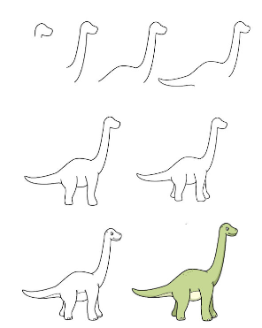 A simple dinosaur Drawing Ideas