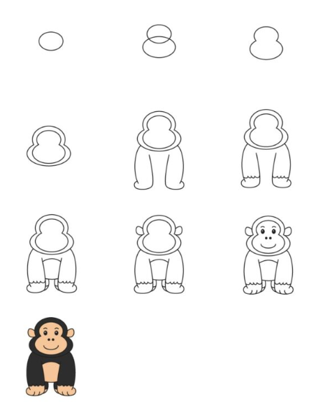 A simple monkey Drawing Ideas