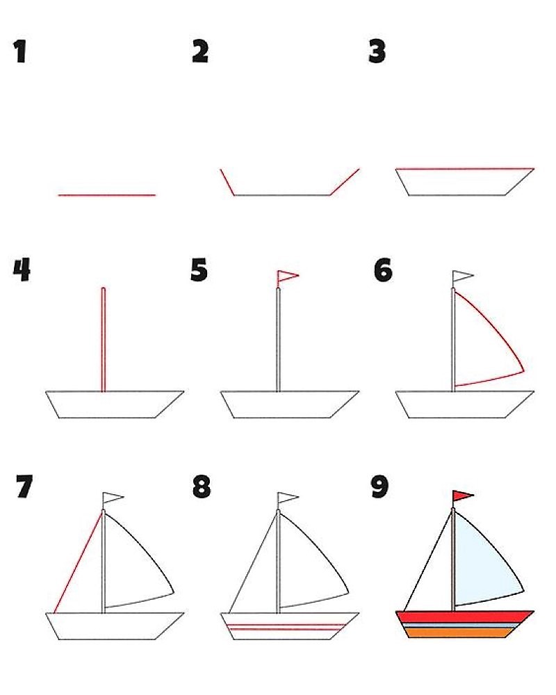 A simulated sailboat Drawing Ideas