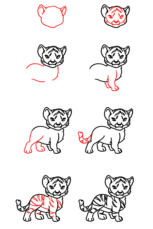 How to draw Baby tiger