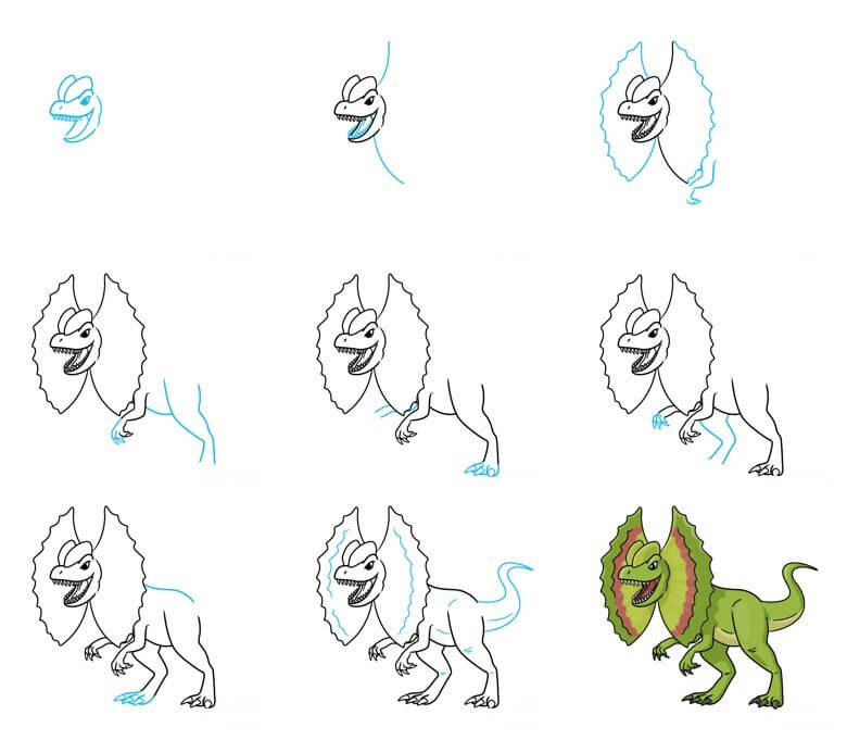 How to draw Carnivorous dinosaurs (11)