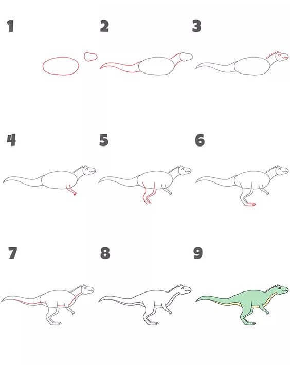 How to draw Carnivorous dinosaurs (4)