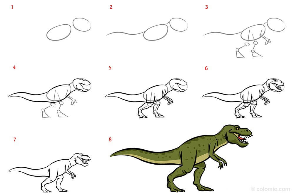 How to draw Carnivorous dinosaurs (7)