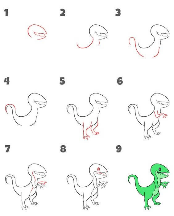 How to draw Carnivorous dinosaurs (9)