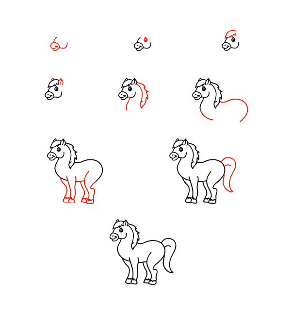 How to draw Cartoon horse