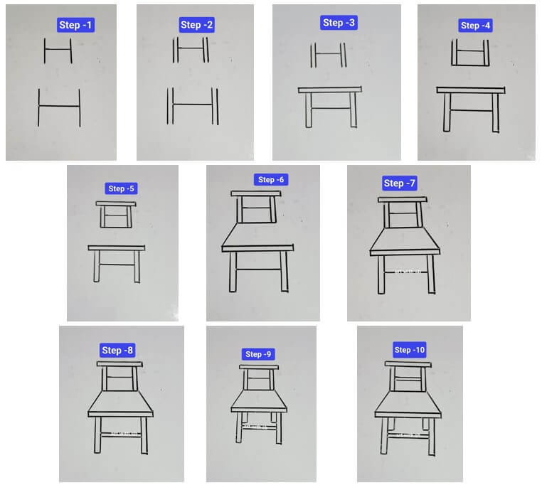 How to draw Draw a chair from the letter H