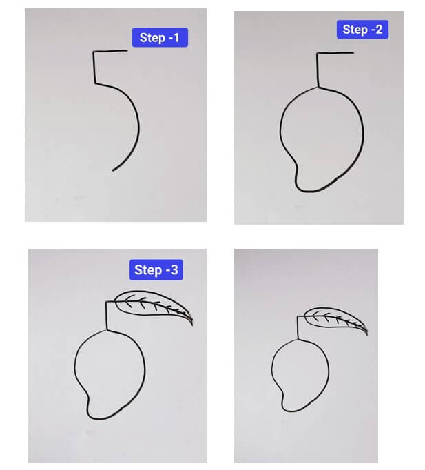 Draw a mango from number 5 Drawing Ideas