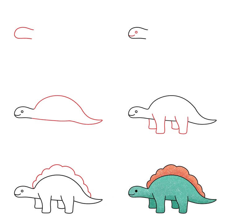 How to draw Herbivorous dinosaurs (1)