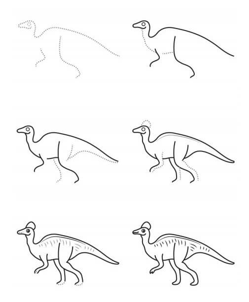 How to draw Herbivorous dinosaurs (10)