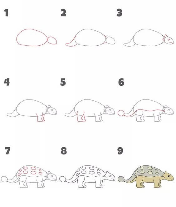 How to draw Herbivorous dinosaurs (11)