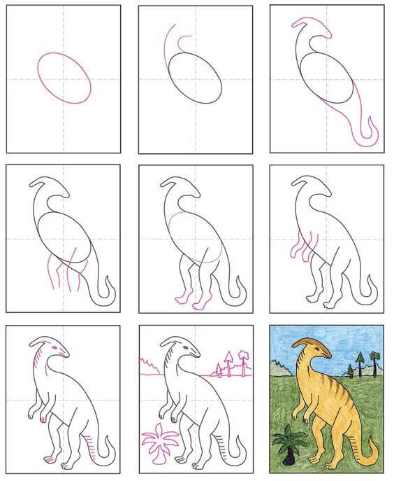 How to draw Herbivorous dinosaurs (12)