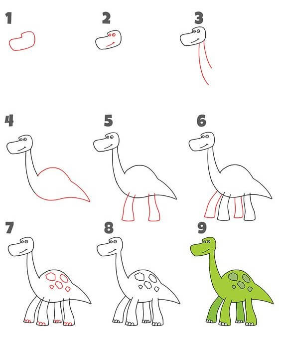 How to draw Herbivorous dinosaurs (16)