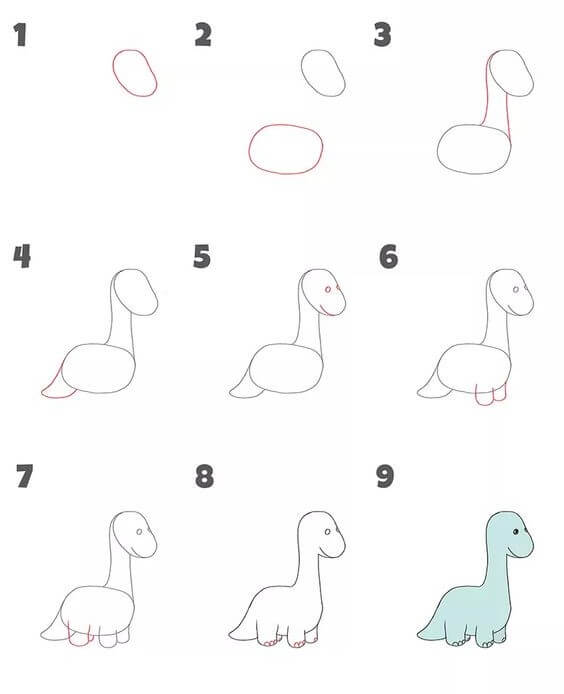 How to draw Herbivorous dinosaurs (4)