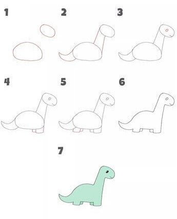 How to draw Herbivorous dinosaurs (5)