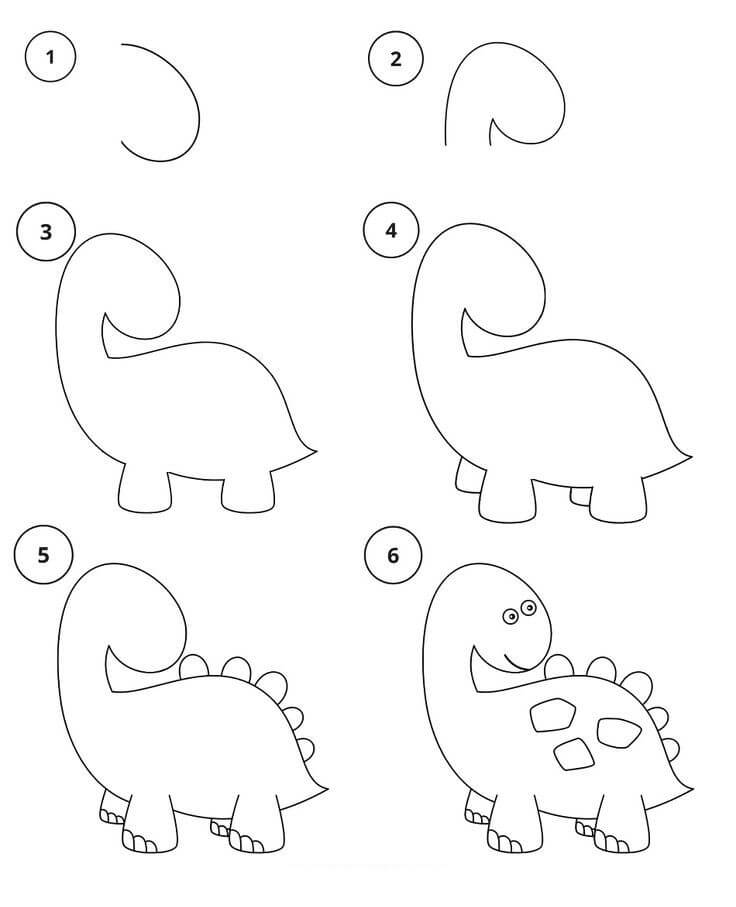 How to draw Herbivorous dinosaurs (6)