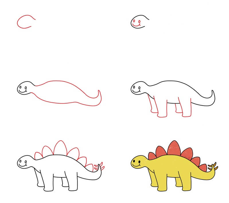 How to draw Herbivorous dinosaurs (8)