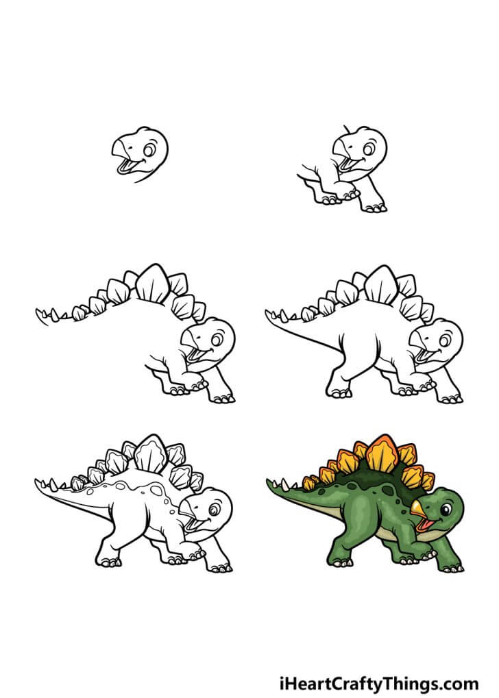 How to draw Herbivorous dinosaurs (9)