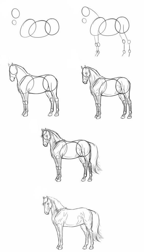 How to draw Horse idea (1)