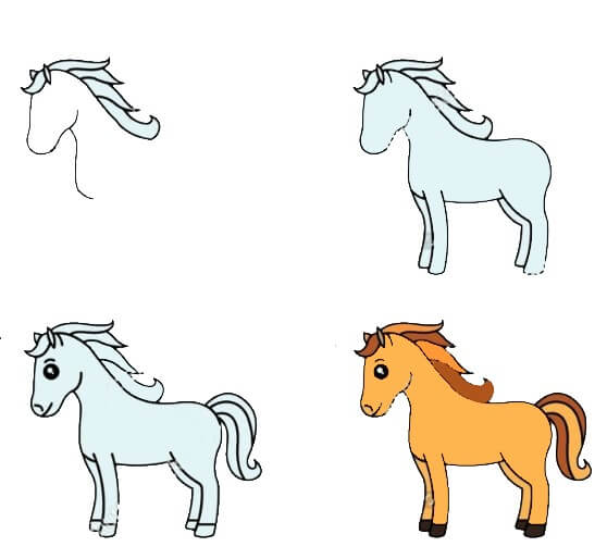 How to draw Horse idea (13)