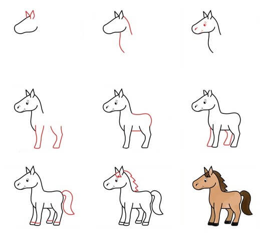 How to draw Horse idea (6)