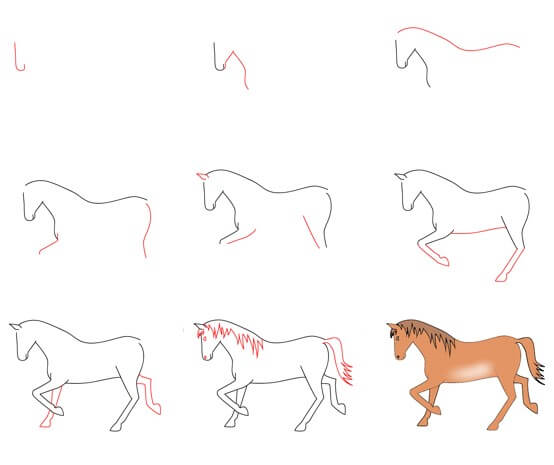 How to draw Horse idea (9)