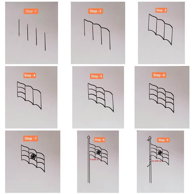 How to draw Indian flag