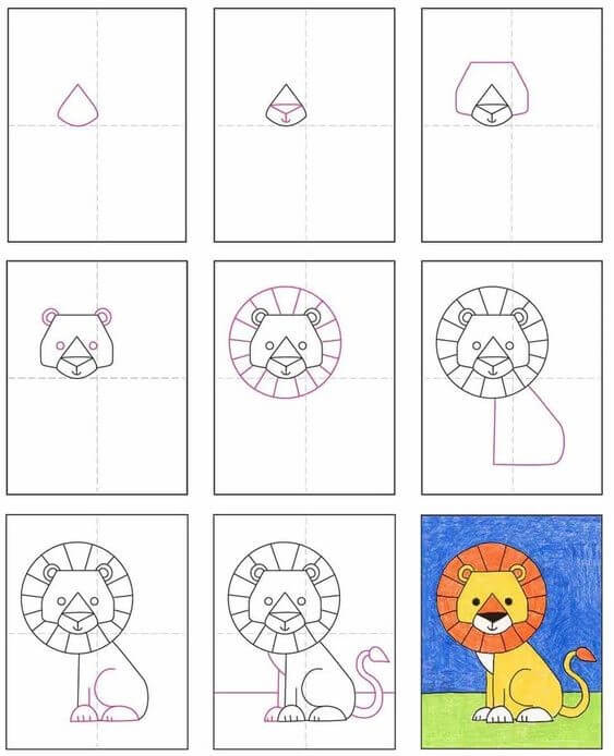 How to draw Lion idea (10)
