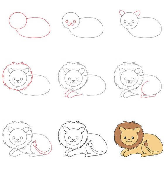 How to draw Lion idea (12)