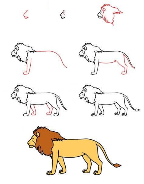 How to draw Lion idea (15)