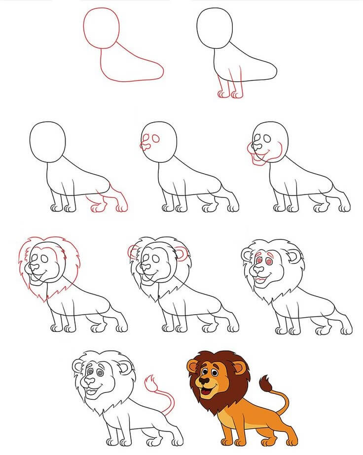 How to draw Lion idea (17)