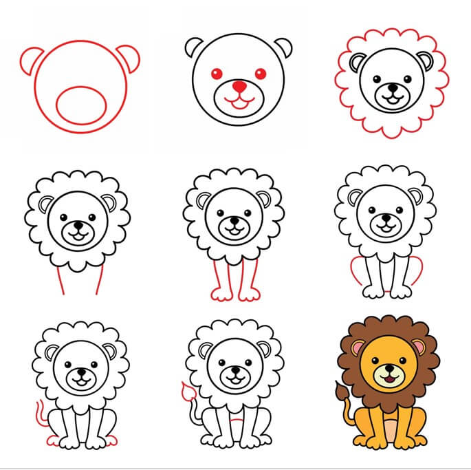 How to draw Lion idea (31)