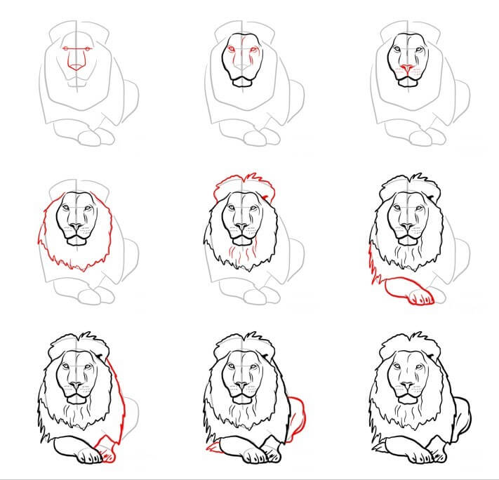 How to draw Lion idea (35)