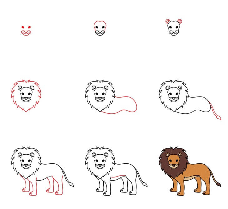 How to draw Lion idea (41)