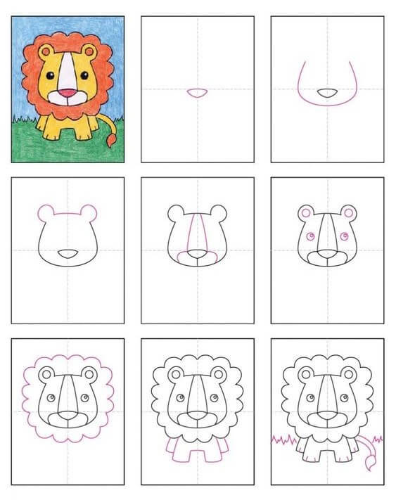 How to draw Lion idea (7)
