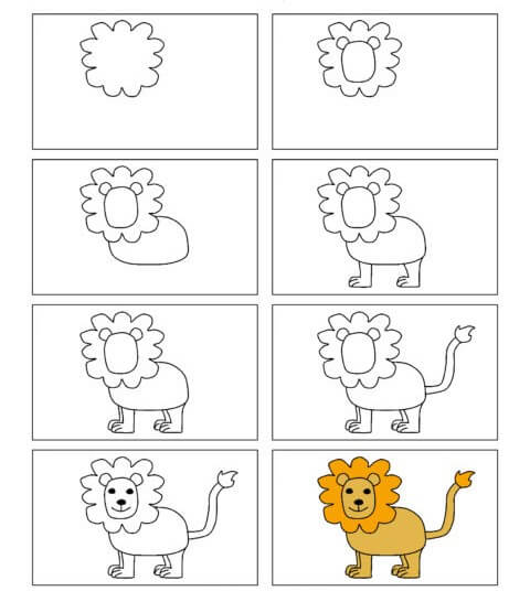 How to draw Lion idea (8)