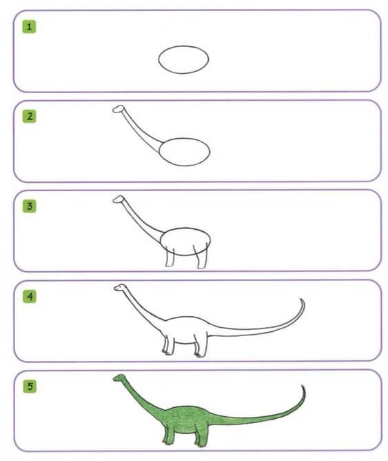 How to draw Long-necked dinosaur (1)