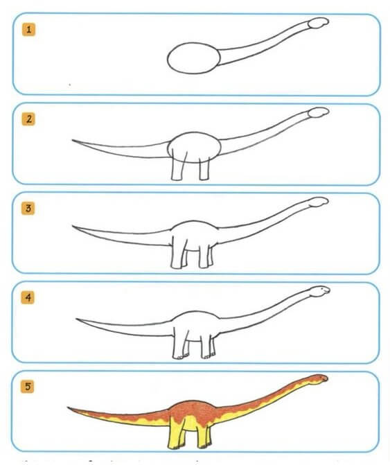 How to draw Long-necked dinosaur (2)