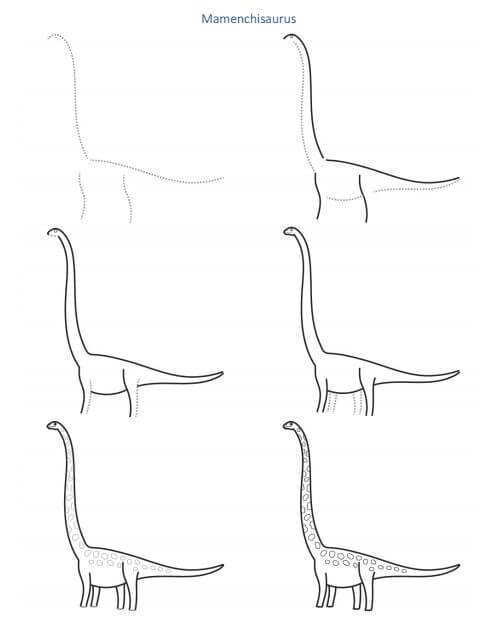 How to draw Long-necked dinosaur (7)