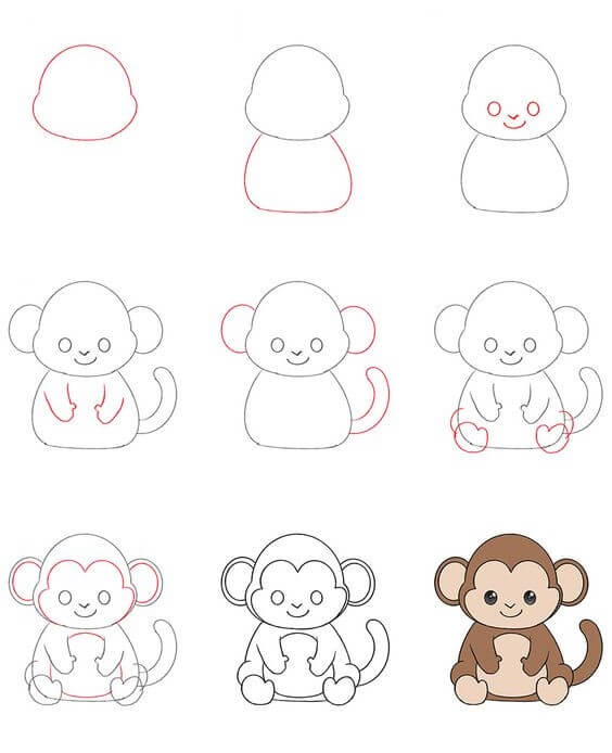 How to draw Monkey idea (14)