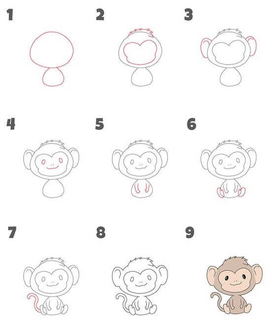 How to draw Monkey idea (23)