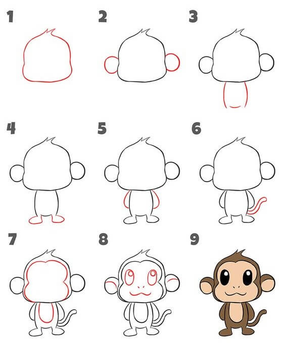 How to draw Monkey idea (24)