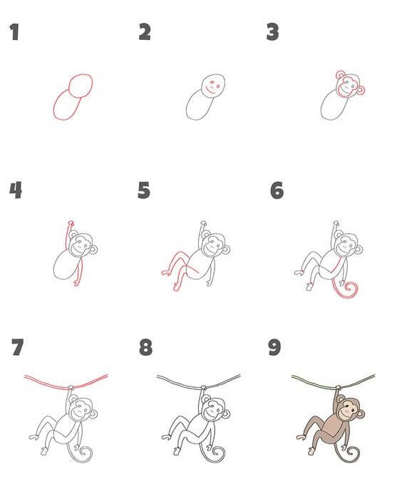 How to draw Monkey idea (26)