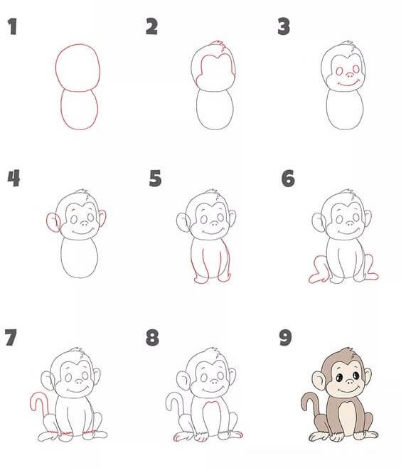 How to draw Monkey idea (32)